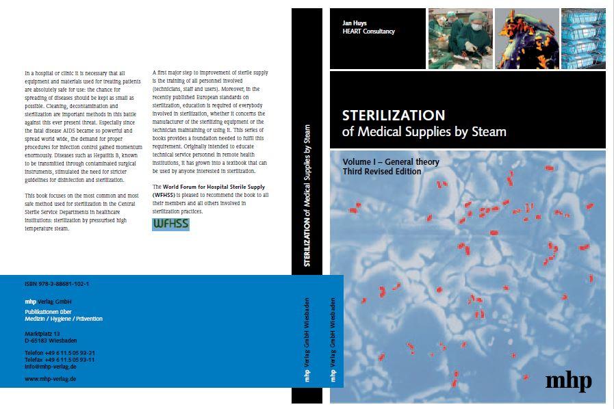 Cover of the English version of the book: Sterilization of Medical Supplies by Steam 3d edition. Compiled and Published Through MHP Verlag, Germany