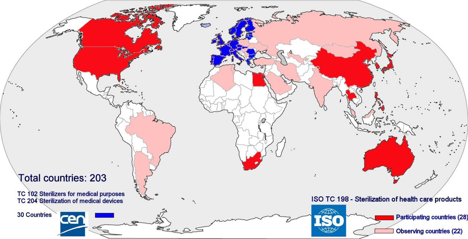 Worldmap: ISO-CEN Sterilization Working Groups Membership ...